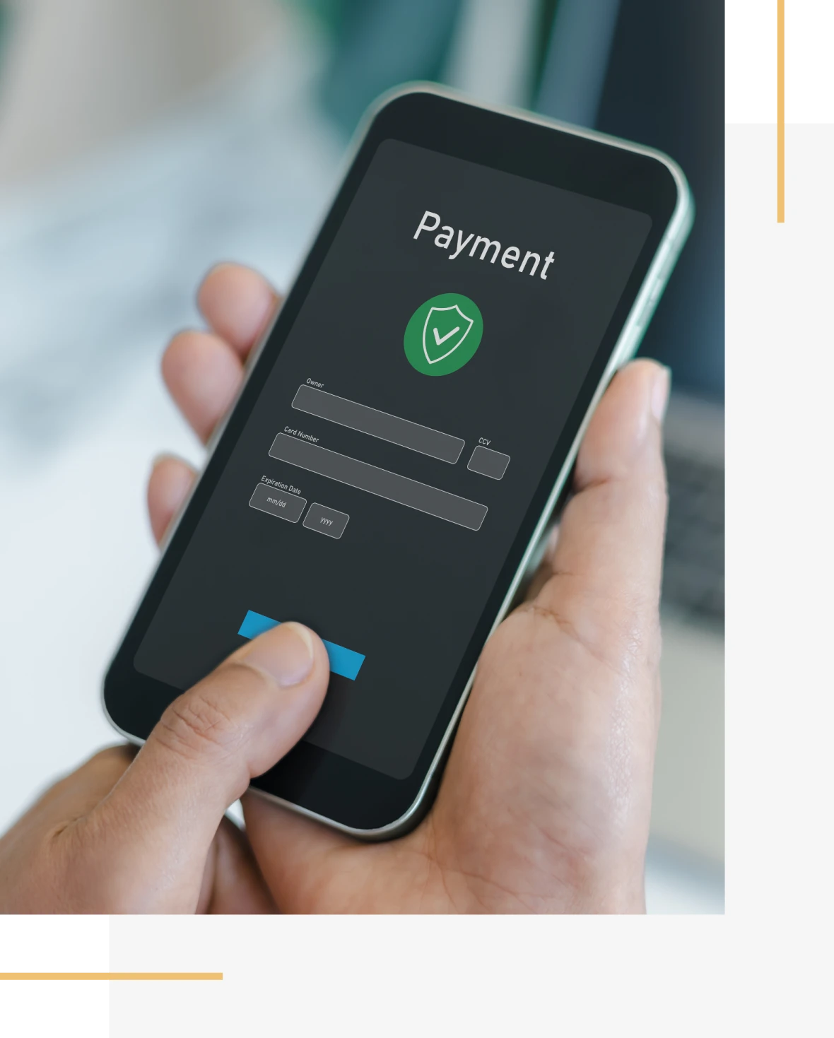 Mobile payment screen on smartphone